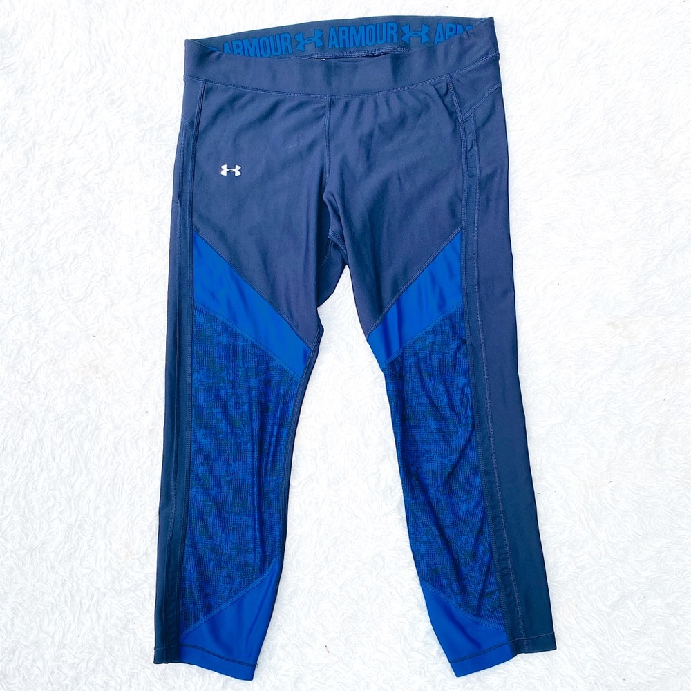 Blue Under Armour Cropped Compression Leggings